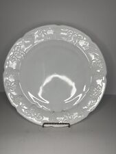 Prato de bolo de vidro leitoso branco colheita colônia grande 14" prato de servir uvas, usado comprar usado  Enviando para Brazil