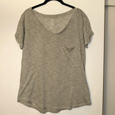 Camiseta listrada branca verde oliva macia real Aerie feminina tamanho médio comprar usado  Enviando para Brazil