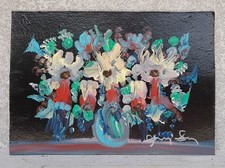 obraz „Kwiaty”, 54×38 cm, Leon Maciej Matschay na sprzedaż  PL