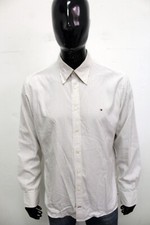 Camisa masculina Tommy Hilfiger tamanho G algodão quadriculado branco com logotipo comprar usado  Enviando para Brazil