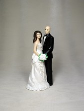 Noiva caucasiana caucasiana careca 4,5" cobertura de bolo de casamento 1100 comprar usado  Enviando para Brazil