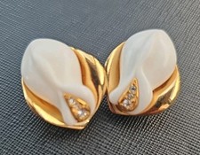 Brincos postes vintage Kenneth Jay Lane KJL para Avon branco tulipa/strass transparente comprar usado  Enviando para Brazil