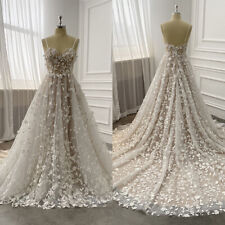 Vestido de noiva elegante linha A alça de espaguete sem mangas apliques sem alças comprar usado  Enviando para Brazil