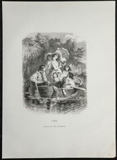 1862 - VERANO - Grabado antiguo - Escenas de la vida - Alegoría segunda mano  Embacar hacia Mexico