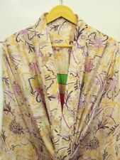 Vestido Midi Kimono de Seda Pura Comprimento do Joelho Seda Kimono Robe Bege MKMO1694 comprar usado  Enviando para Brazil