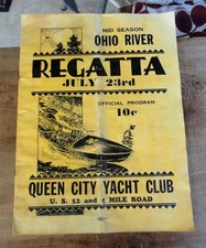 PROGRAMA REGATA INICIAL Queen City Yacht Club CINCINNATI, OHIO oh ~década de 1930~ comprar usado  Enviando para Brazil
