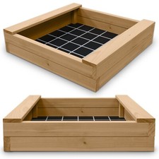Solidna piaskownica BULLE z drewna modrzewiowego 44 mm z deskami do siedzenia i plandeką podłogową na sprzedaż  Wysyłka do Poland
