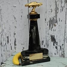 Vintage Anos 70 Preto Acrílico Marfim Redemoinho Tom Dourado Troféu de Corrida de Carro Sem Gravura comprar usado  Enviando para Brazil