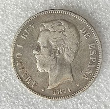 Espagne pesetas 1871 d'occasion  Plombières-lès-Dijon