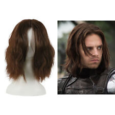 Perucas de cosplay Capitão América Guerra Civil Soldado Invernal marrom Bucky Barnes comprar usado  Enviando para Brazil