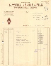 Facture 1947 manteaux d'occasion  France