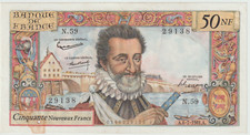 henri iv billet 50 nf d'occasion henri iv billet 50 nf d'occasion Valognes