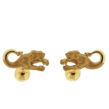 Conjunto exclusivo de abotoaduras da moda masculina magnífica pantera ouro amarelo sólido 10k, usado comprar usado  Enviando para Brazil