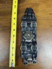 Relógio NEMESIS preto resistente caveira com punho de couro detalhe largo  comprar usado Relógio NEMESIS preto resistente caveira com punho de couro detalhe largo  comprar usado  Enviando para Brazil