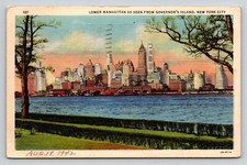 Cartão postal de 1942 Manhattan Governor's Island Nova York comprar usado  Enviando para Brazil
