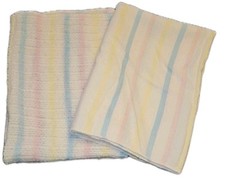 Cobertor de bebê vintage Beacon tecido algodão listrado pastel malha waffle e recepção comprar usado  Enviando para Brazil