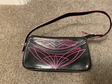 Vinyl pinstriped handbag for sale  BEDFORD