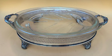 Caçarola vintage grande oval placa de prata pé buffet suporte para servidor com prato pirex comprar usado  Enviando para Brazil