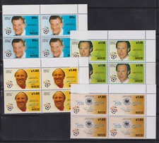 Conjunto de blocos em perfeito estado Niue - Copa do Mundo FIFA 1990 Ex-capitães de time da equipe alemã comprar usado  Enviando para Brazil