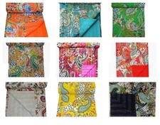 Usado, Colcha Kantha com estampa de paisley feita à mão 100% algodão cobertor de cama Kantha comprar usado Usado, Colcha Kantha com estampa de paisley feita à mão 100% algodão cobertor de cama Kantha comprar usado  Enviando para Brazil