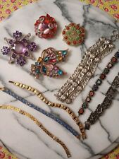 Broches y pulseras vintage de diamantes de imitación 925 bisutería de plata  segunda mano  Embacar hacia Mexico