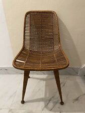 Sillón vintage de madera y ratán con asiento y respaldo Bergere segunda mano  Embacar hacia Mexico