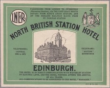 LNER EDIMBURGO ETIQUETA ADESIVA PICTÓRICA HOTEL ESTAÇÃO NORTE BRITÂNICA comprar usado  Enviando para Brazil