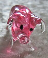 Mini porco de vidro redemoinho rosa soprado à mão fascinante 40 mm de comprimento, usado comprar usado  Enviando para Brazil