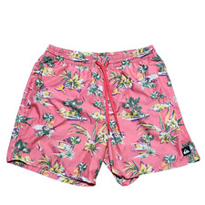 Bermuda de prancha Quiksilver Vancy vôlei masculina vermelha gráfica floral praia surf verão comprar usado  Enviando para Brazil