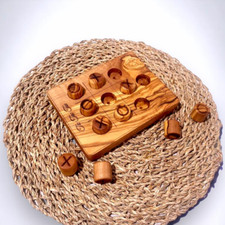 Tique de madeira de oliveira feito à mão | Tabuleiro de jogo rústico de madeira noughts & crosses Reino Unido comprar usado  Enviando para Brazil