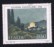 Italia francobollo arte usato  Prad am Stilfserjoch