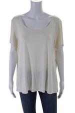 Camiseta Eileen Fisher feminina manga curta gola barco creme branca tamanho 1X comprar usado  Enviando para Brazil