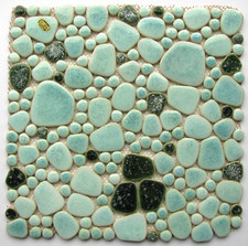 Folha de mosaico vintage SONSCO Japão 9,125 ” x 9,125 ” MCM seixos verdes comprar usado  Enviando para Brazil