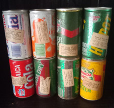LOTE RARO VINTAGE LATAS COLEÇÃO REFRIGERANTE SECO CANADÁ COM ETIQUETAS DE IMPORTAÇÃO PARA A ARGENTINA comprar usado  Enviando para Brazil