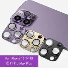 Capa de alumínio lente de câmera vidro temperado para iPhone 15 14 13 12 11 Pro Max Plus comprar usado  Enviando para Brazil