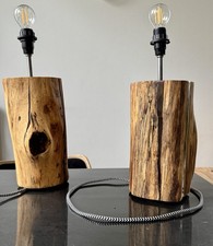 Lampka rustykalna HANDMADE drewno dębowe  uzupełnione żywicą epoksydową, używany na sprzedaż  PL