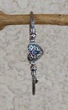 Usado, Annika Witt Bracelete Coração Topázio Místico Esterlina Bali Feito à Mão PETITE 7" Ajuste comprar usado  Enviando para Brazil