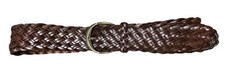 Cinto de couro Belgo Lux feminino grande marrom largo tecido trançado latão Nordstrom 45" comprar usado  Enviando para Brazil