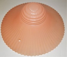 Luminária de teto de vidro 3 correntes sombra art déco com nervuras rosa fosco salmão vintage comprar usado  Enviando para Brazil