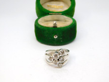 Conjunto moderno de vários cristais de prata esterlina anel dividido vintage c1970 tamanho K 1/2 comprar usado  Enviando para Brazil