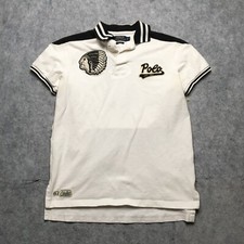 Polo Ralph Lauren Rugby Cabeça de Índio Camisa Polo Masculina Média M Ajuste Personalizado Branca comprar usado  Enviando para Brazil