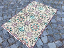 Usado, Tapetes de área vintage boêmios feitos à mão, tapete de lã turca, tapetes de área 2,3 x 3,5 pés comprar usado  Enviando para Brazil