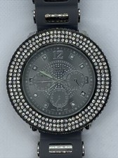 Relógio masculino TECHNO KING.  Bateria nova. BLING! Pulseira de silicone cinza.  Stock#003 comprar usado  Enviando para Brazil