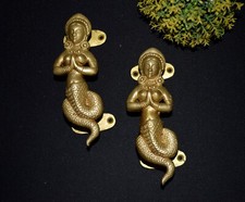 Puxador de porta de latão 6 pol. Naag Kanya serpente anjo cobra senhora HK240, usado comprar usado  Enviando para Brazil