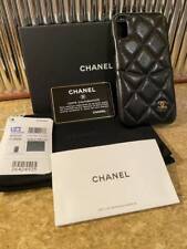 Capa telefone Beauty CHANEL iPhone X XS Matlasse Chanel pele caviar preta azul, usado comprar usado  Enviando para Brazil