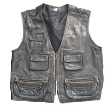 Vintage leather gilet for sale  NEWCASTLE