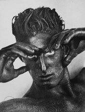 Pintura corporal negra Tony W Herb Ritts de colección arte fotograbado LA 1986 mate 16x20 segunda mano  Embacar hacia Mexico