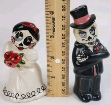 Shaker de sal e pimenta/toppers para bolo de casamento Sugar Skull noiva e noivo comprar usado  Enviando para Brazil