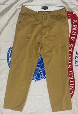Calça polo chino Ralph Lauren vintage 34x30 cáqui bronzeado Macau EUA ajuste clássico algodão comprar usado  Enviando para Brazil