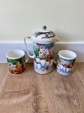 CONJUNTO DE CANECA E PRENSA FRANCESA CHALEUR PORCELANA J QUANRUD "UM DIA EM FLOR" comprar usado  Enviando para Brazil